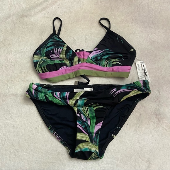 New SET Seafolly Las Palmas Reversible Bikini Top With Bottoms nwot 28509 - Picture 2 of 9